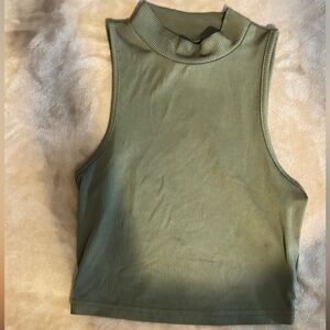 SHEIN Sage Green Ribbed Knit Top